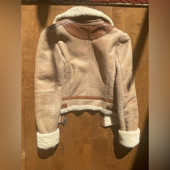 SOLD 🌎 RUDSAK sheepskin beige jacket size S - Picture 4 of 7